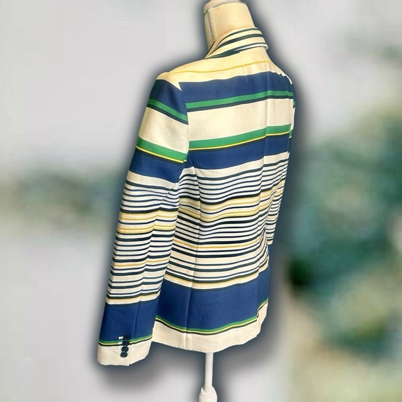 NWOT Tommy Hilfiger ‘3-Pocket’ Ivory & Navy Striped Button Front Blazer Size 8 - Picture 6 of 16